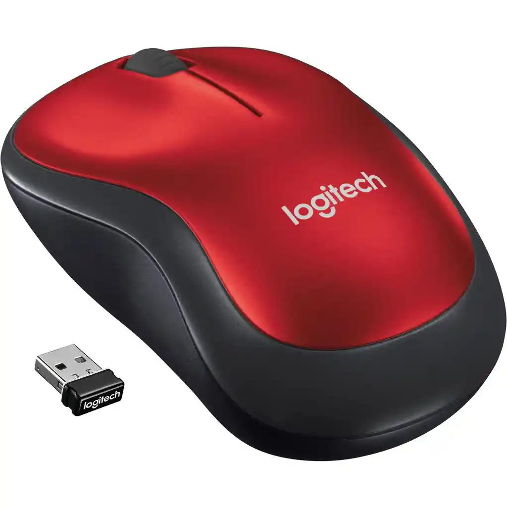 Mouse Inalámbrico Logitech M185 Rojo / 1.000dpi 2.4ghz