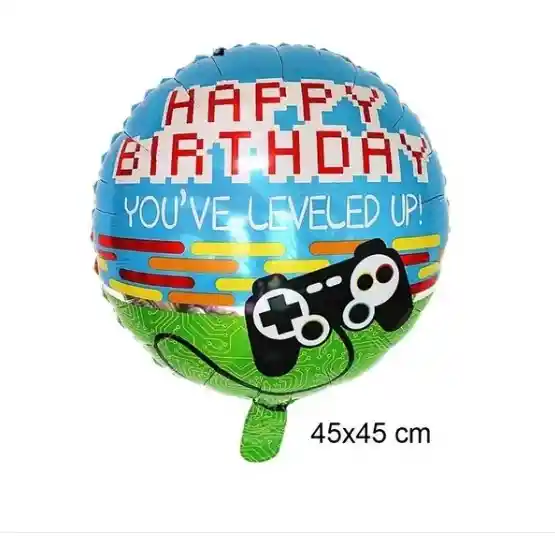 Globos Video Juegos Gamer Estrellas Control Feliz Cumpleaños