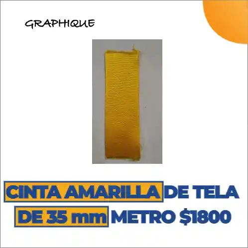 Cinta Amarilla De Tela Razo O Ilusión De 35mm Metro