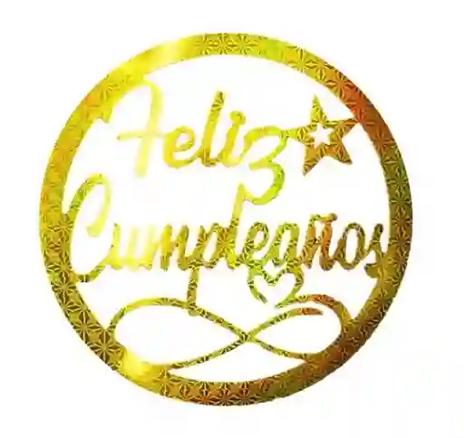 Topper Feliz Cumpleaños Aro Decoración Circular