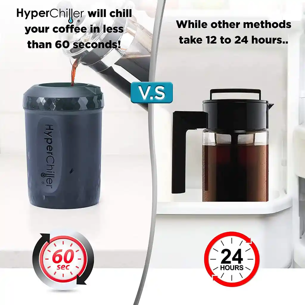 Enfriador De Bebidas Hyperchiller 370ml Café Helado Té Helado Vino Cocteles Reutilizable
