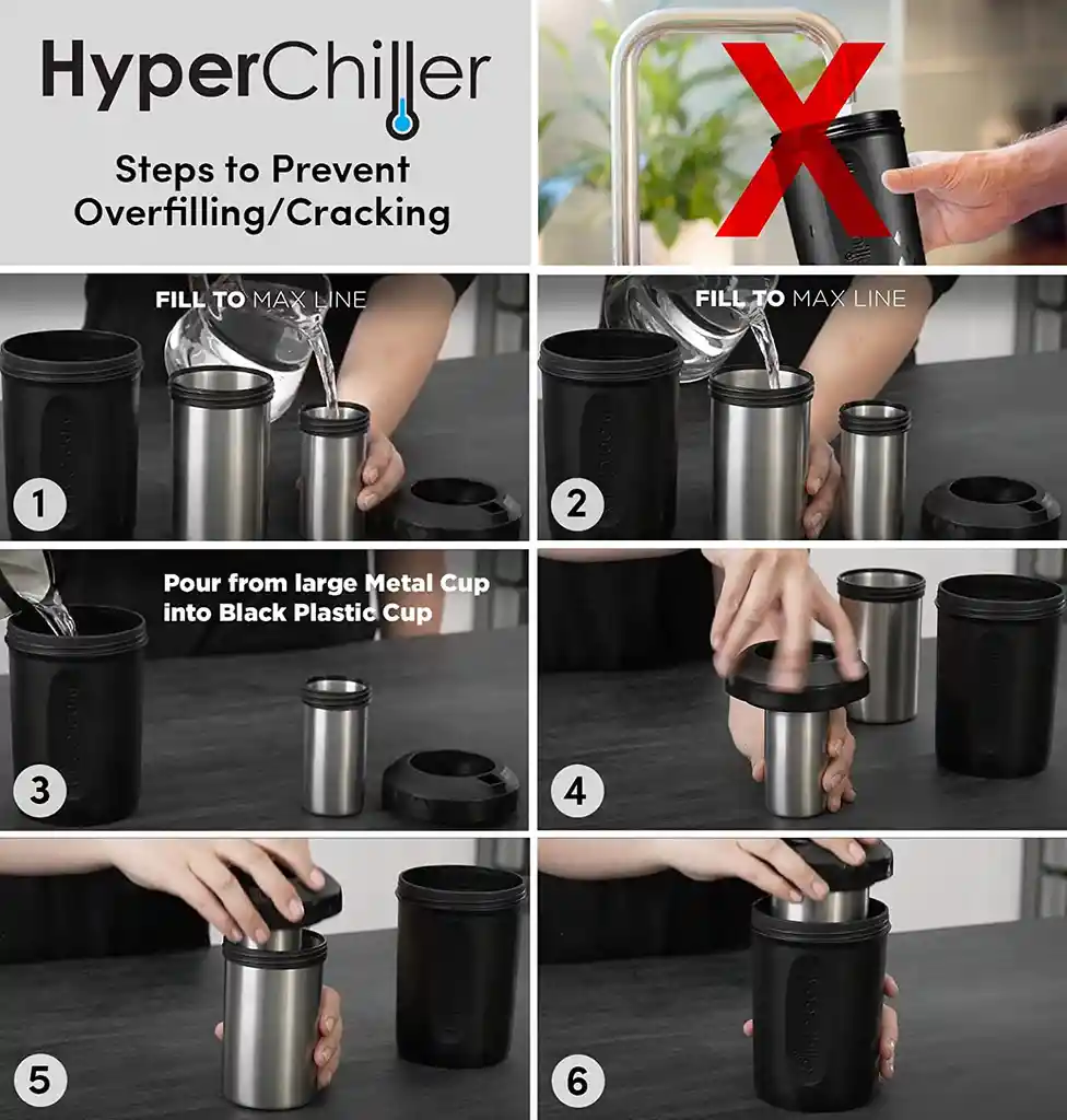 Enfriador De Bebidas Hyperchiller 370ml Café Helado Té Helado Vino Cocteles Reutilizable