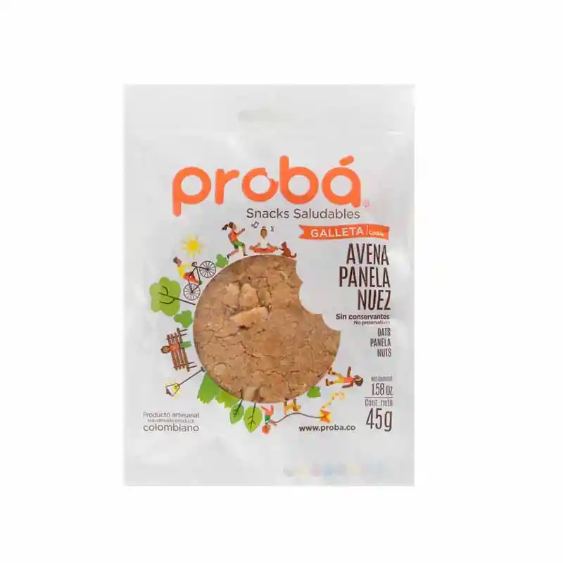 Galleta Avena-panela-nuez X 45gr