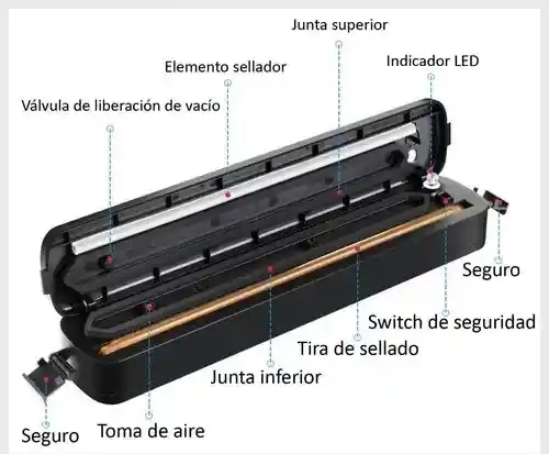 Maquina Selladora De Bolsas Al Vacio Empacadora Automatica +5 Bolsas