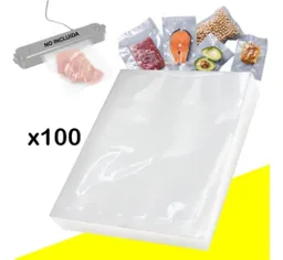100 Bolsas De Sellado Al Vacío Empacadoras Para Alimentos 17x25cm