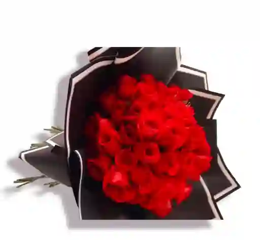 Bouquet De 48 Rosas Rojas En Papel Coreano.