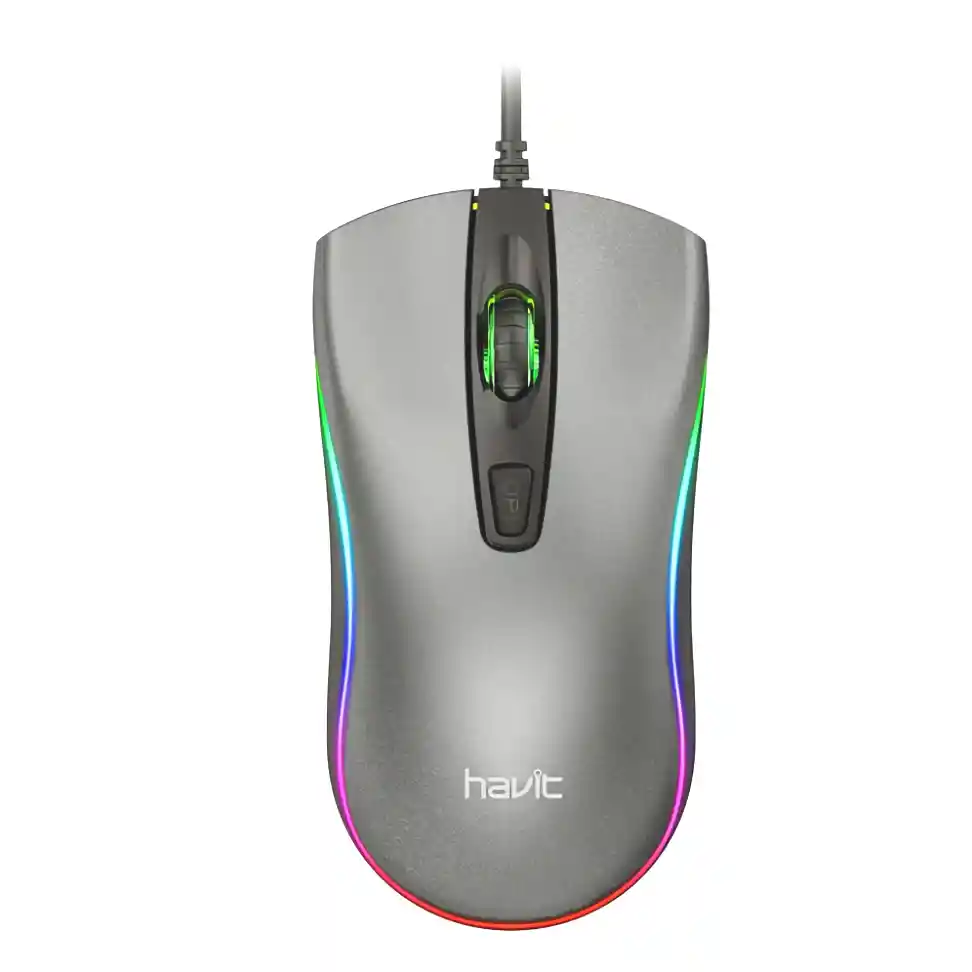 Mouse Rgb Havit Ms72 Gris Plata/ Alambrico - 1.200 Dpi