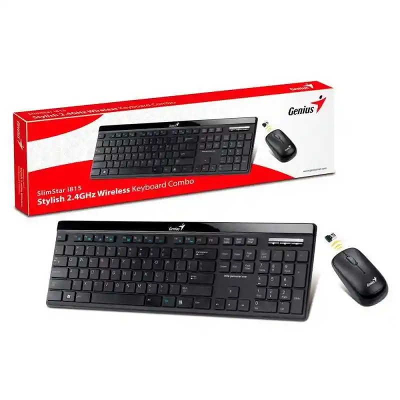 Genius Slimstar 8000se Combo Teclado Y Mouse Inalámbricos Negro