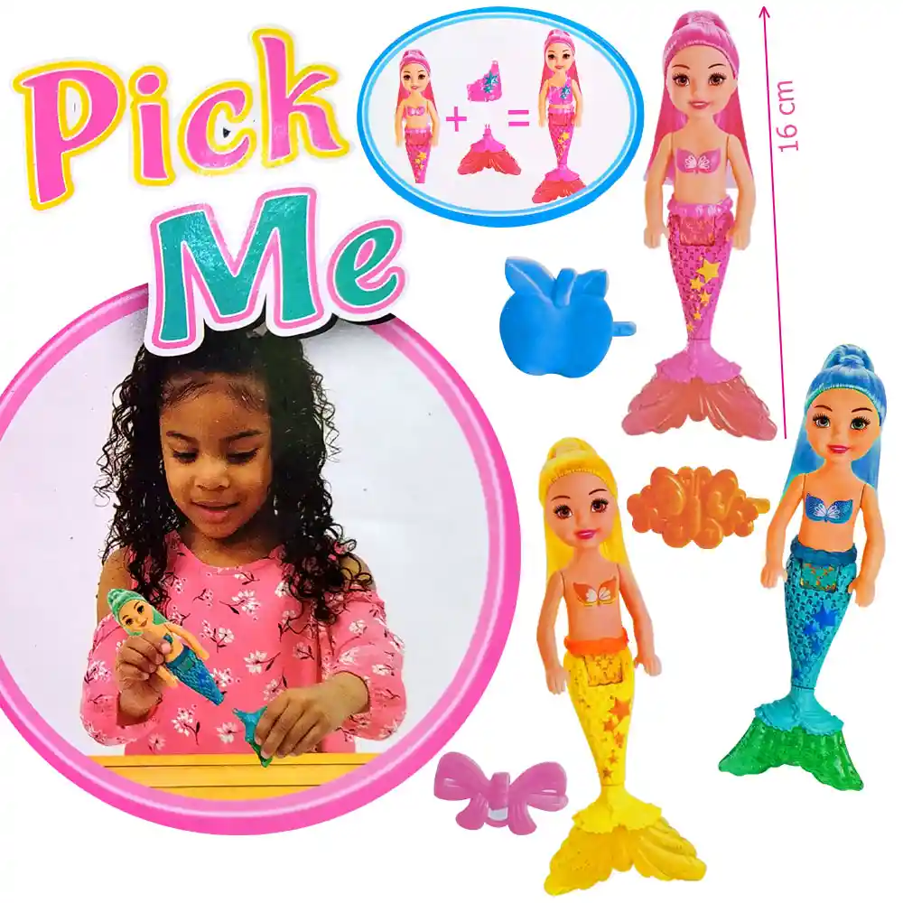 Muñecas Sirenas Juguetes Cola Removible Juguetería