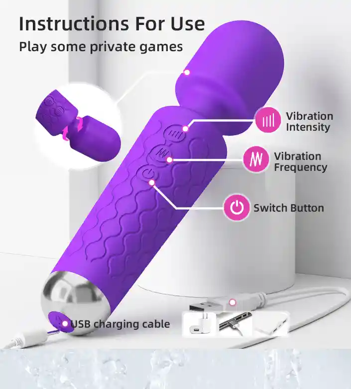 Vibrador Del Clítoris Usb 20 Velocidades Punto G Femenino Mujeres Orgasmo