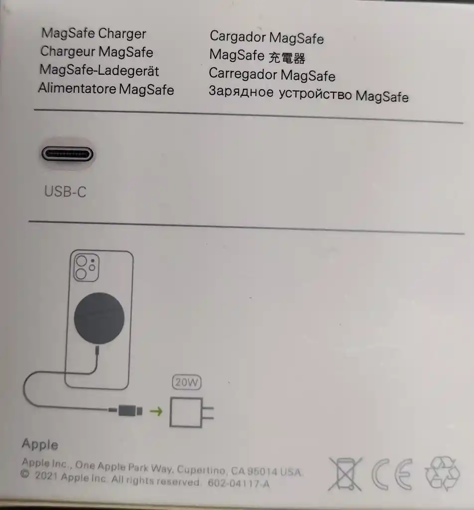 Cargador Inalámbrico Magsafe Magnético Para Iphone
