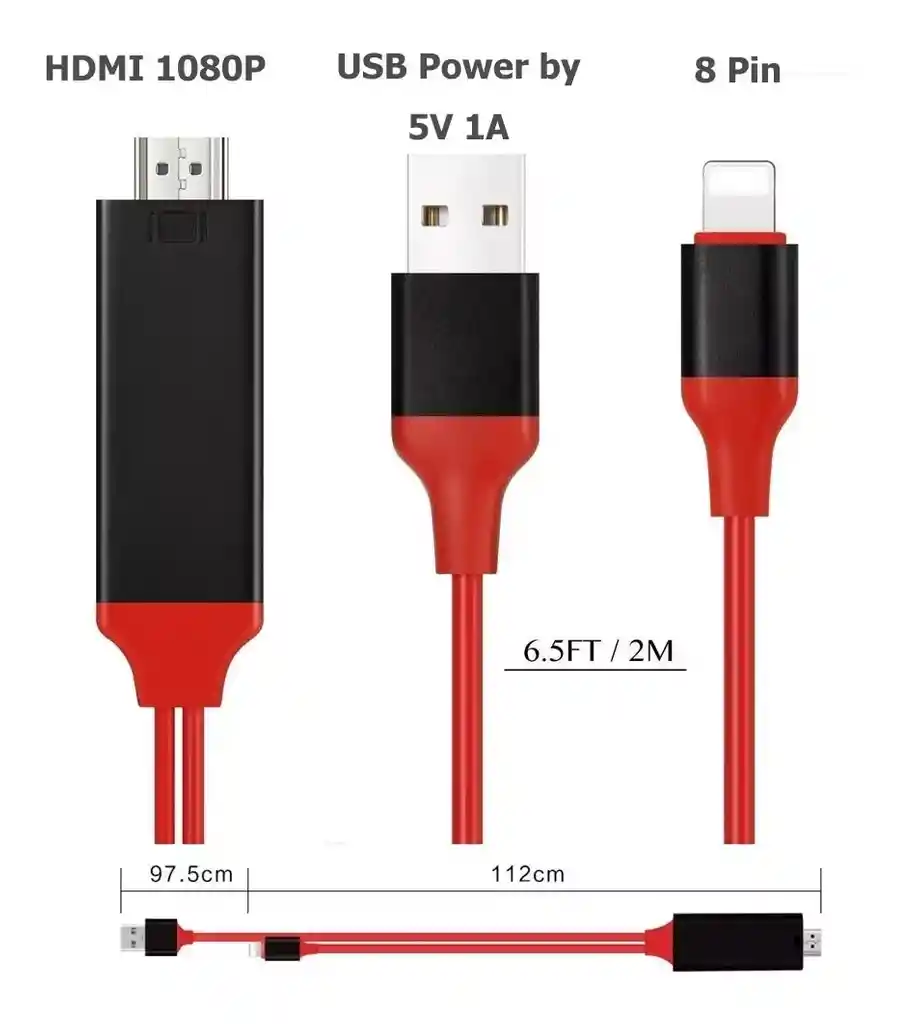 Cable Transmisor Imagen Celular Tipo C A Hdmi Full Hd