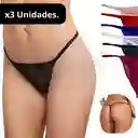 X3 Tanga Brasilera Hilo Panties Panty Encaje Lencería Calzon