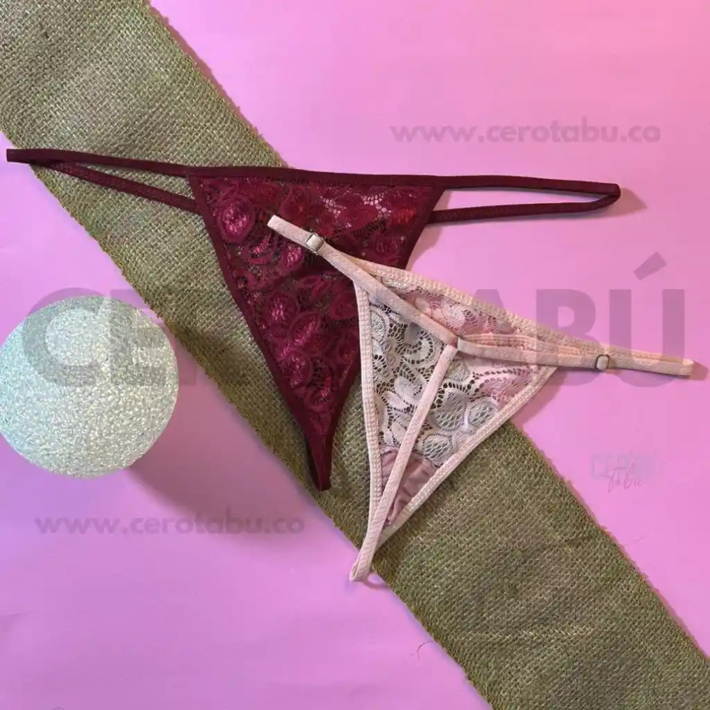 X3 Tanga Brasilera Hilo Panties Panty Encaje Lencería Calzon