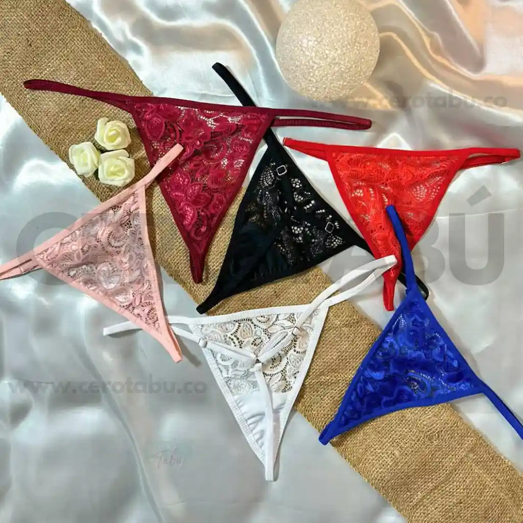 X3 Tanga Brasilera Hilo Panties Panty Encaje Lencería Calzon