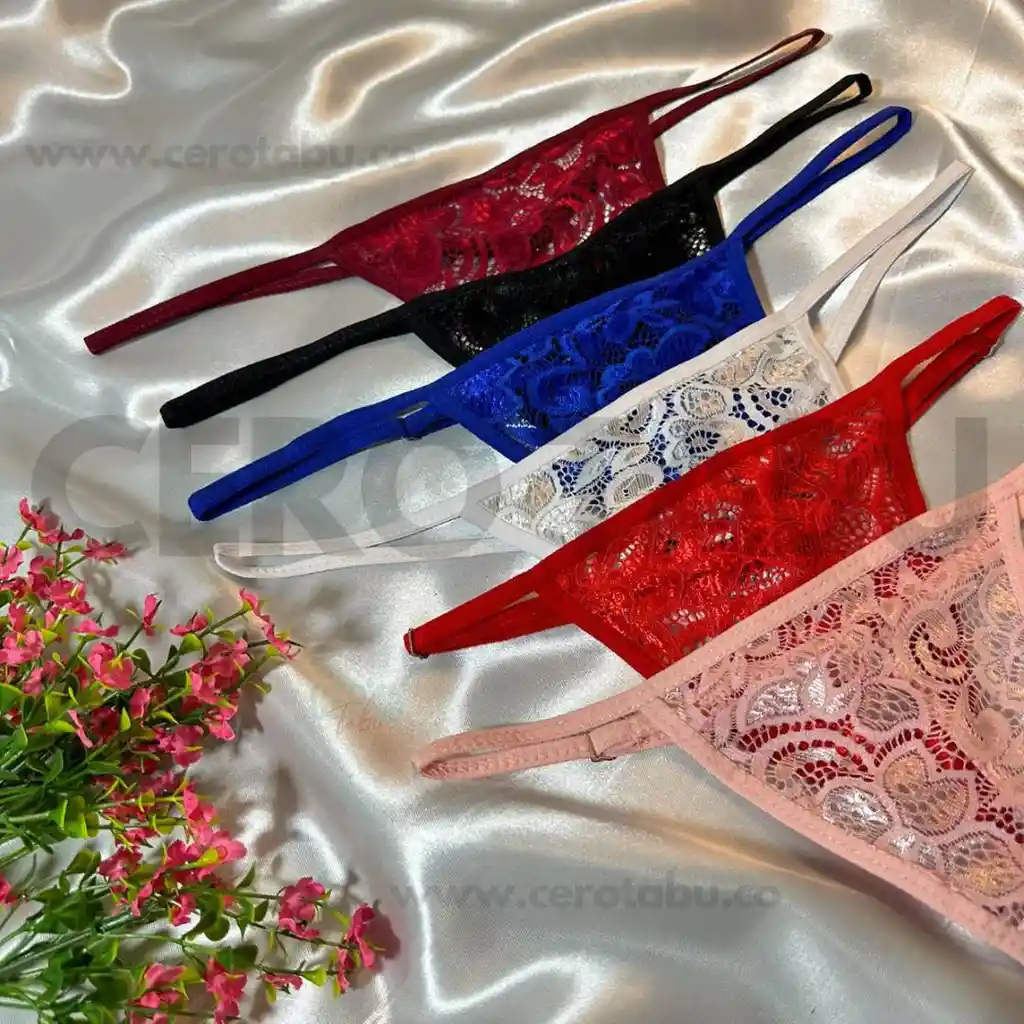 X1 Tanga Brasilera Ajustable Panty Panties Cubre Pezones X10