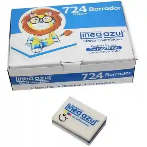 Borrador Linea Azul, Pequeño, Nata 724, Caja X 24