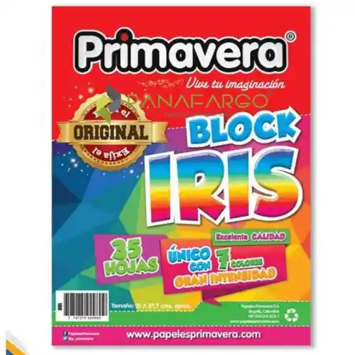 Block Iris Primavera Carta 35 Hojas De Colores