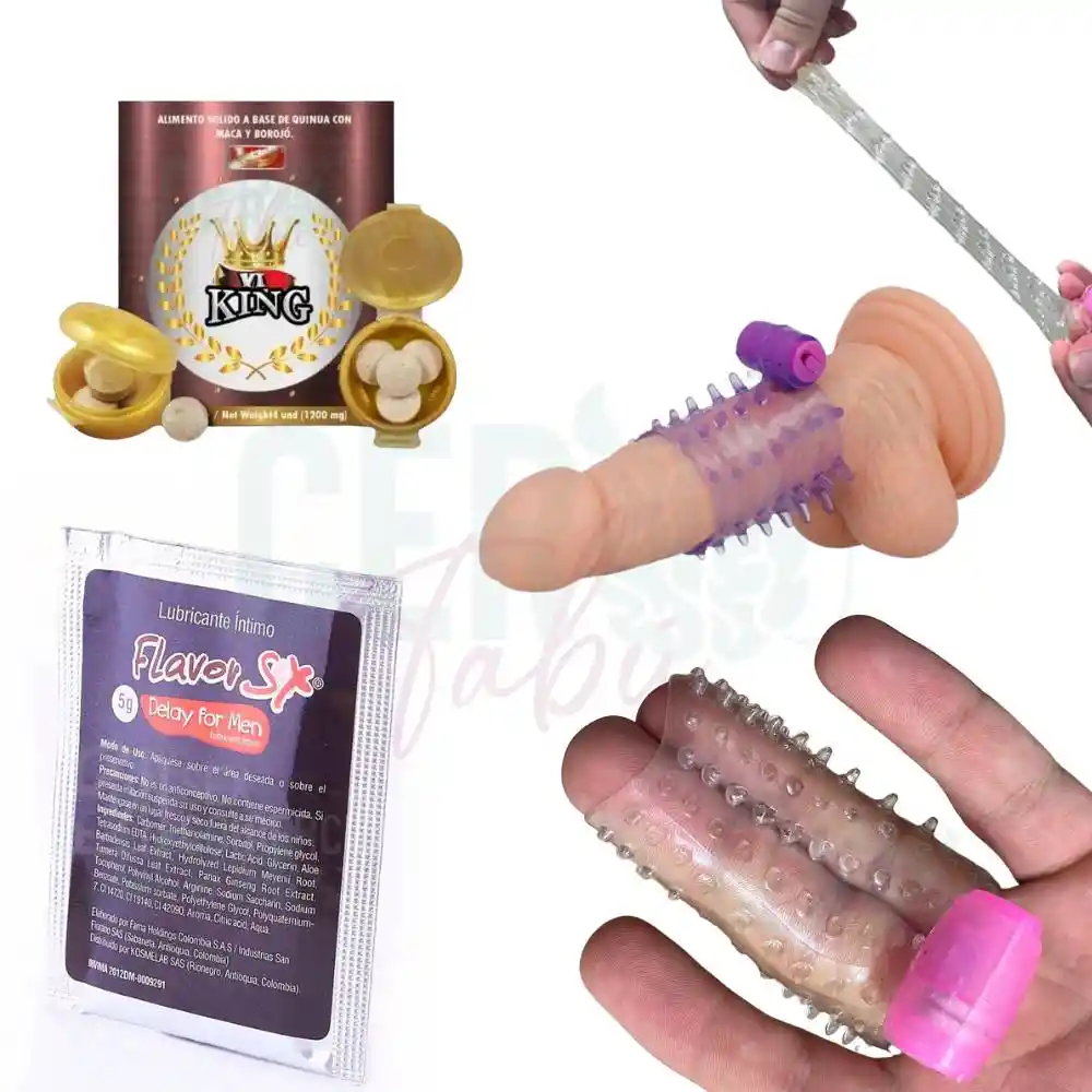 Lubricante Retardante + Funda Vibración + Potenciador Sexual