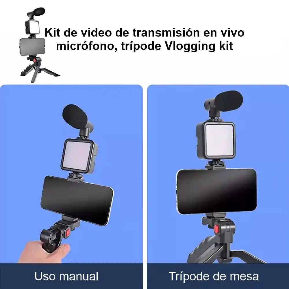 Estabilizador De Celular Kit De Video Vlogging Led Mic Ay-49