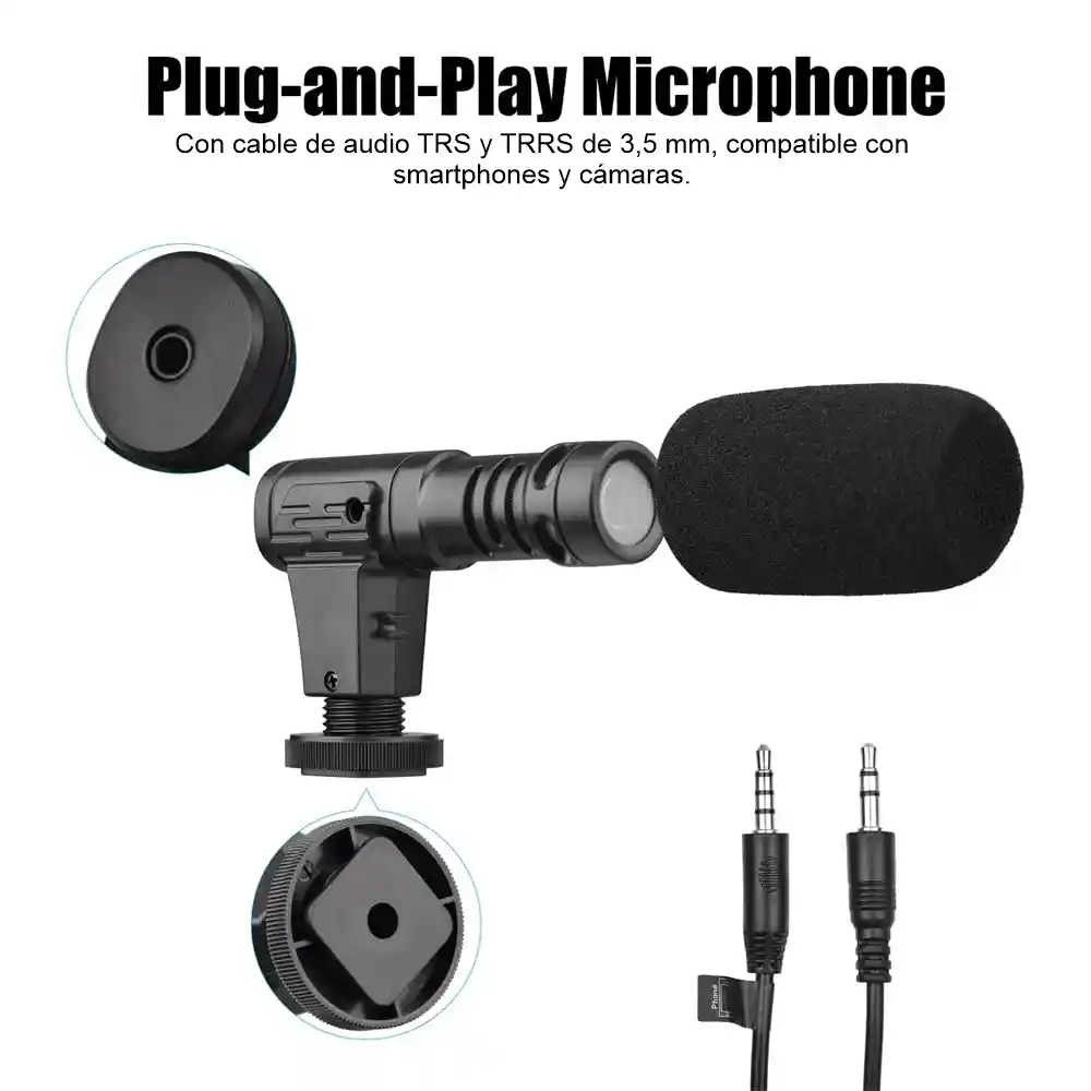 Kit Estabilizador De Video Celular Vlogging Led Mic Ay-49u