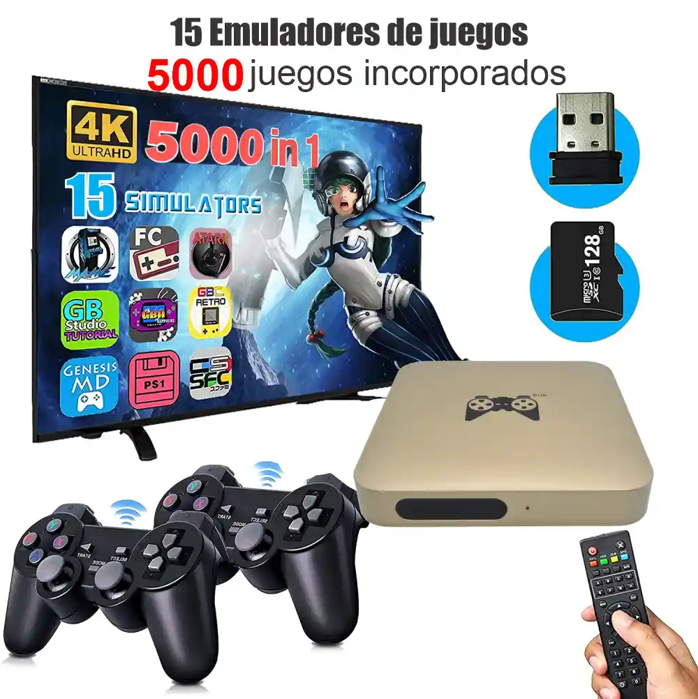 Game Box Tv Android Smart 11.1 4k Full Hd 15 Emulador 5000 Juegos