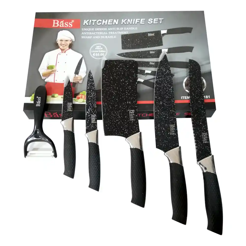 Juego De Cuchillos De Cocina Báss Asa Antideslizante X 6 Pcs