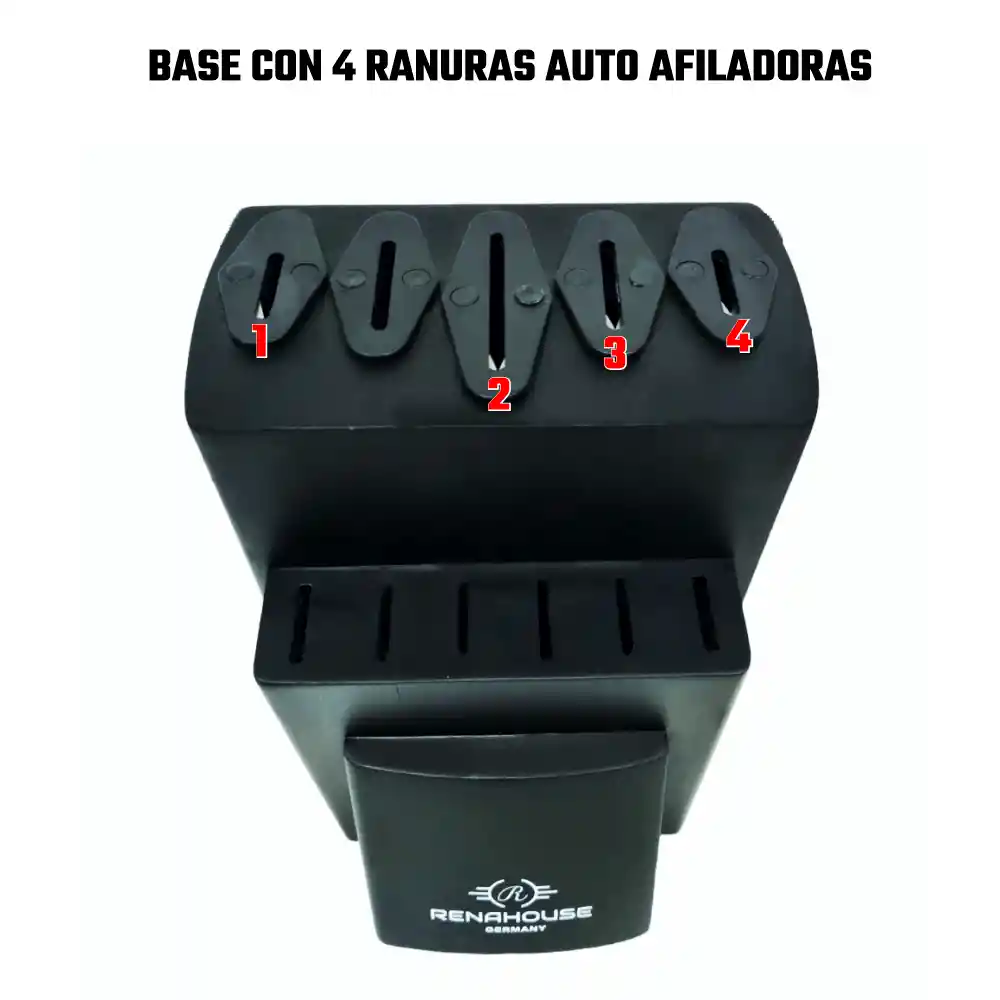 Juego De Cuchillos Acero Inoxidable 12pcs Base Auto Afilable