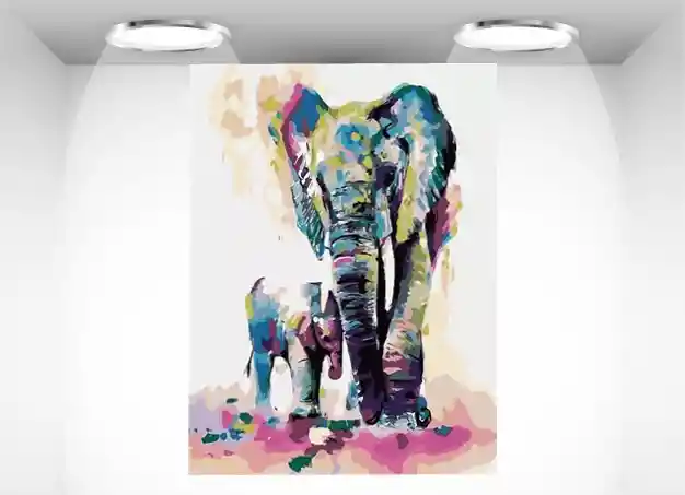 Kit Pintar - Elefante Con Hijo