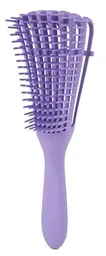 Cepillo Flexible Rizos/ondulados/lacios Para El Cabello Detangler Morado