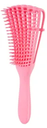 Cepillo Flexible Rizos/ondulados/lacios Para El Cabello Detangler Rosado