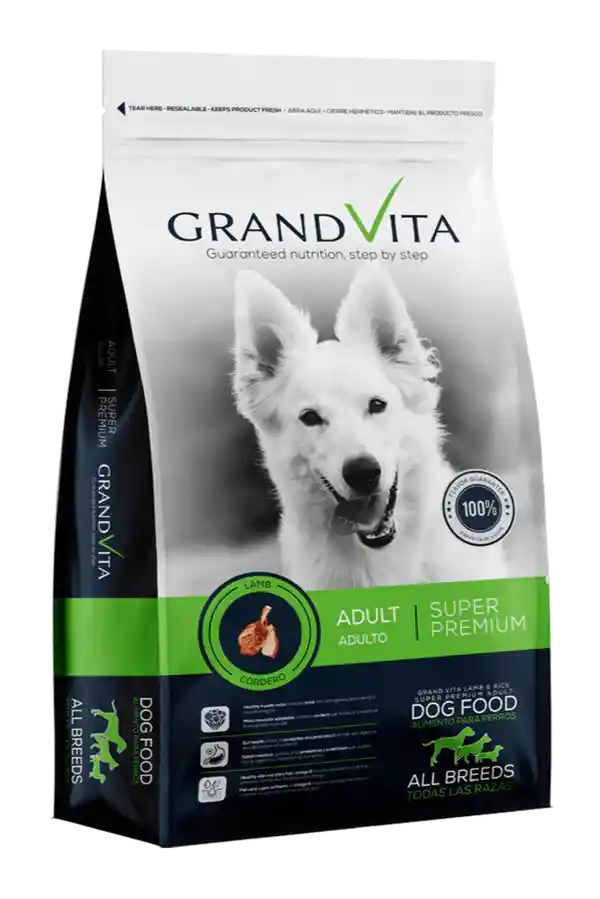 Alimento Seco Grandvita Cordero Adulto Para Perros 8kg