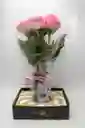 Regalo De Flores, 12 Rosas En Jarrón Y Caja