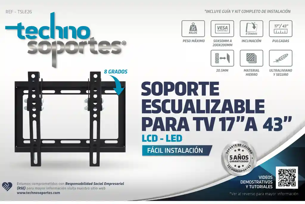 Soporte Escualizable Para Tv 17 ″ A 43″ Lcd / Led +kit De Limpieza Para Dispositivos Electrónicos, Incluye Paño De Microfibra Alta Calidad