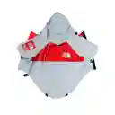 Impermeable Para Perro Chubasquero Gris Con Rojo Reflectivo