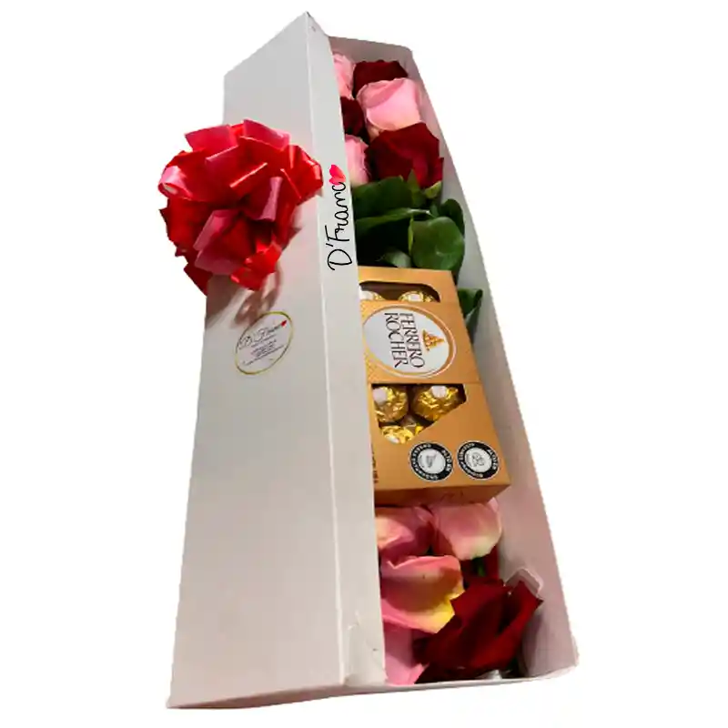 Caja De Rosas Con Chocolates