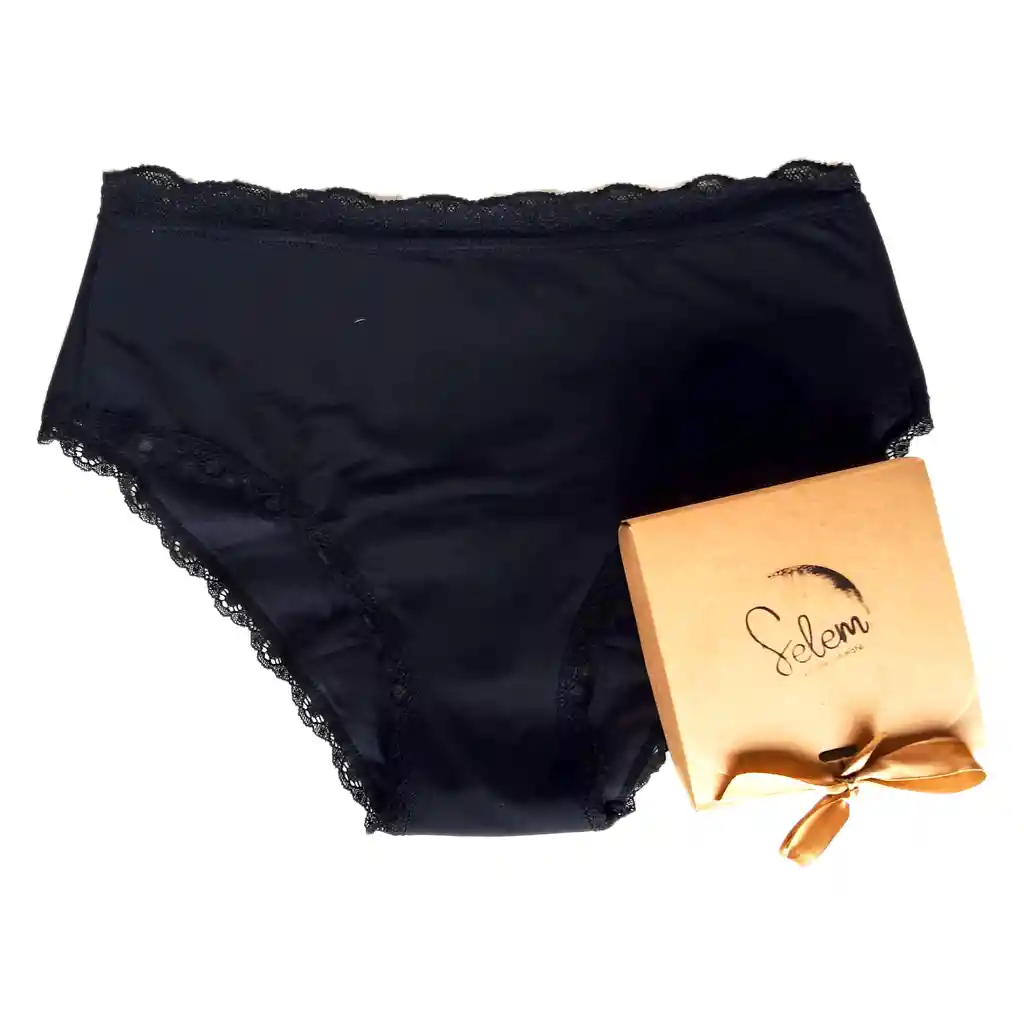 Pantie Hipster Menstruación Flujo Bajo - Talla Xs Negro