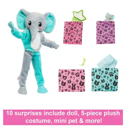 Muñeca Barbie Cutie Reveal Elefante + 10 Sorpresas Hkp98