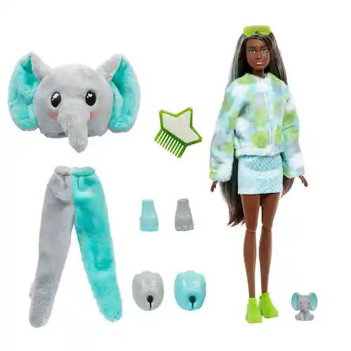 Muñeca Barbie Cutie Reveal Elefante + 10 Sorpresas Hkp98