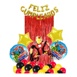 Kit Decoracion Fiesta Infantil Globos Cumpleaños Ironman