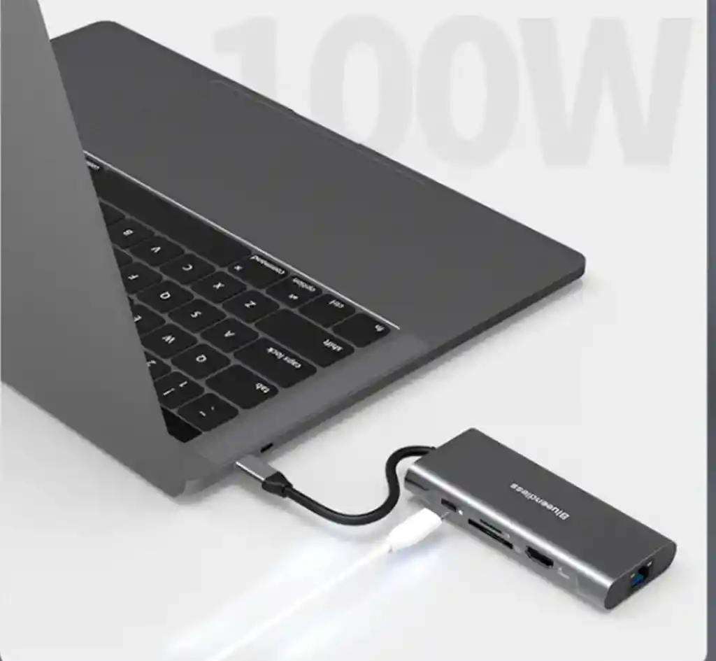 Hub Usb C Adaptador Multipuerto Hdmi Rj45 Pd 8 En 1 Mac Win