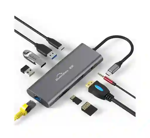 Hub Usb C Adaptador Multipuerto Hdmi Rj45 Pd 8 En 1 Mac Win