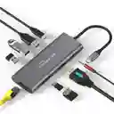 Hub Usb C Adaptador Multipuerto Hdmi Rj45 Pd 8 En 1 Mac Win