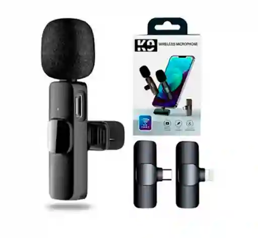 Micrófono Inalámbrico K9 2 En 1 De Solapa Para Iphone O Android