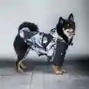 Impermeable Para Perro Chubasquero Estampado Gris Con Negro