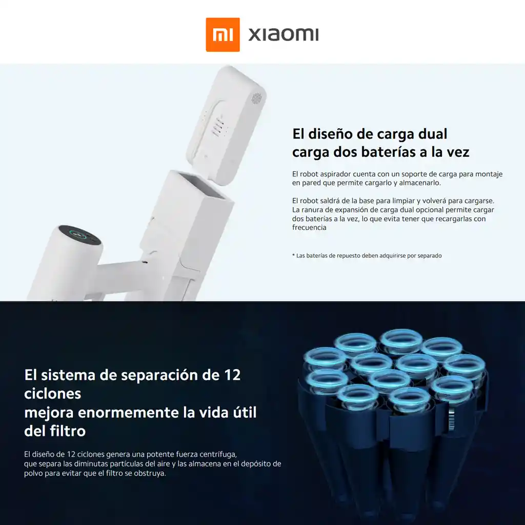 Xiaomi Mi Vacuum Cleaner G10, Aspiradora Smart Inalámbrica