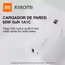 Cargador De Pared Xiaomi Puerto Dual Tipo A Y C 65w Gan 1a1c