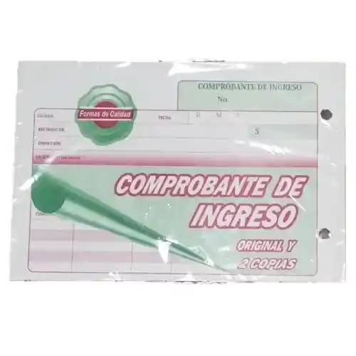 Comprobante De Ingreso En Talonario Original Y 2 Copias, Económico