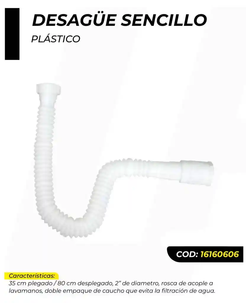 Desague Sencillo Plastico