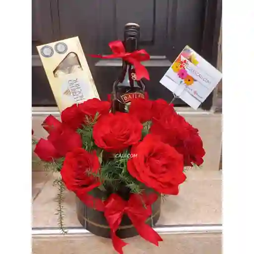 Cilindro De Amor Para Ella Flores En Cali